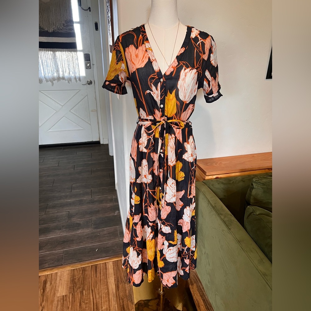 Trovata Birds of Paradis Sheer Floral Maxi Dress